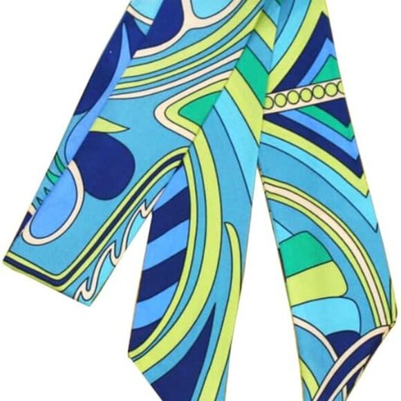 Mulberry Silk Scarf Bag Handle Wrap Neck Tie Hair Ribbon Women Green - Picture 2 of 6